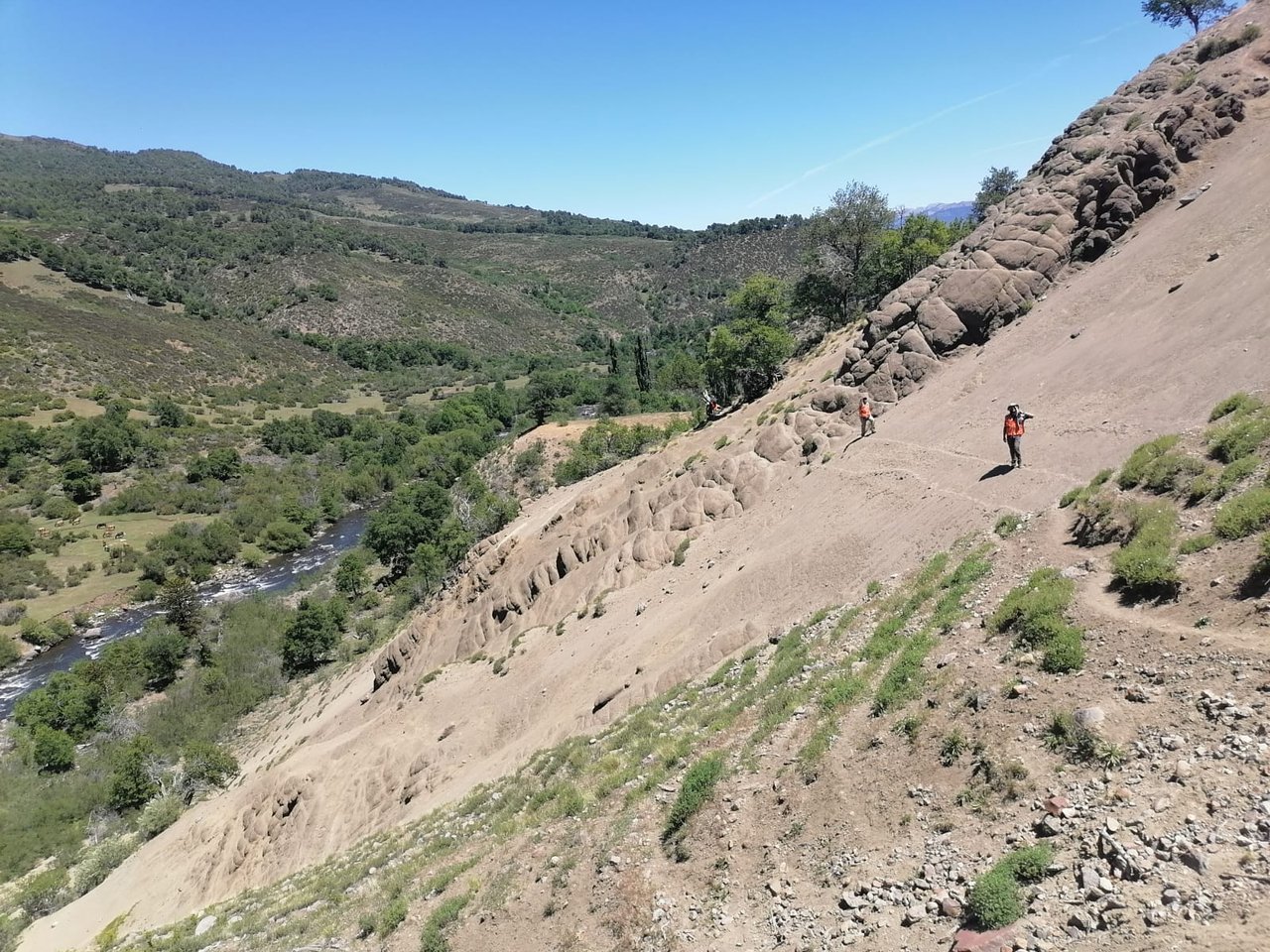 Discordancia geologica observada en terreno